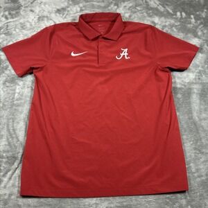 Alabama Nike Dri Fit Golf Polo Large Red Crimson Maroon